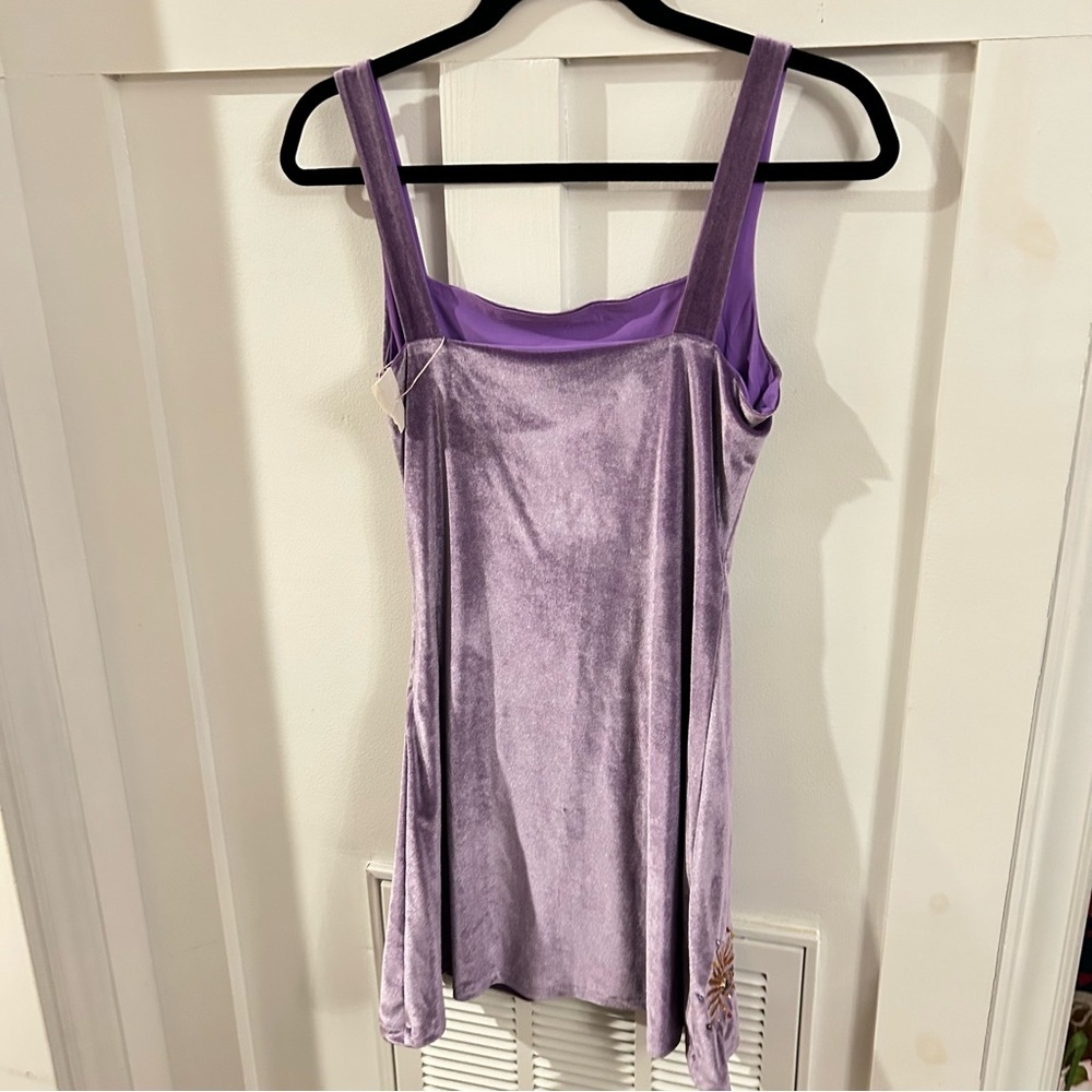 NEW OCEANUS SWIMWEAR callie velvet mini dress in lilac - Picture 8 of 8